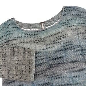 Free‎ People Ombre Knit Sweater Boatneck Crochet Detail Womens Small Mohair